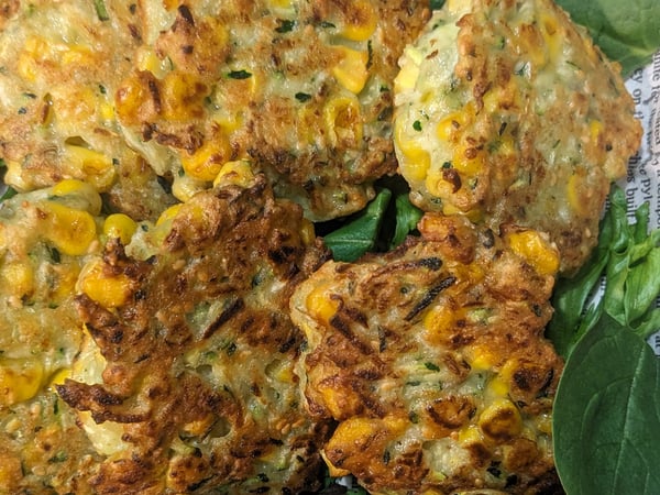 Zucchini & Sweet Corn Fritters | GF - DF - Vegan - Halal - LoFo