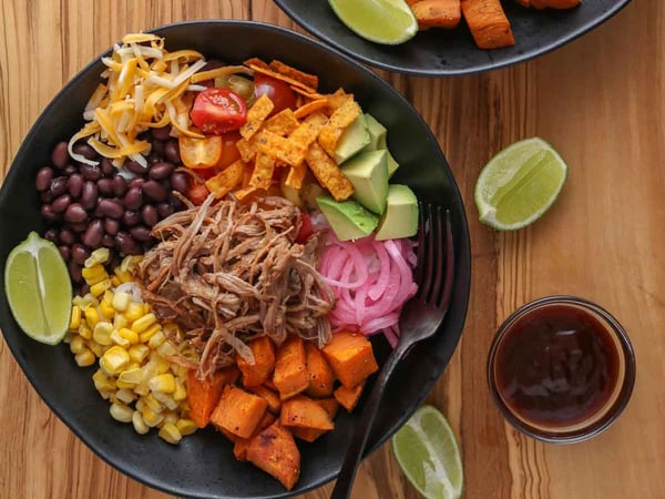 Pulled Pork Burrito Salad Bowl