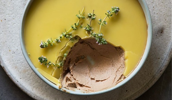 chicken liver pate w Rutherglen muscat