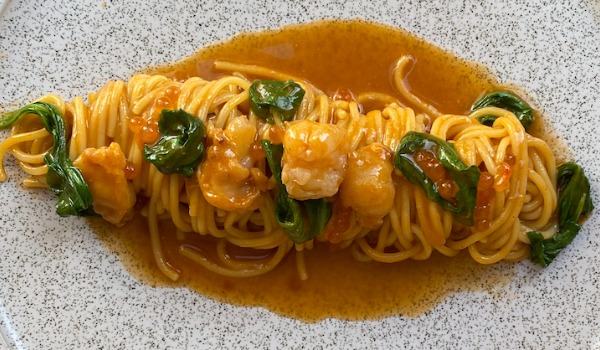 Spaghetti with Prawns & Bisque