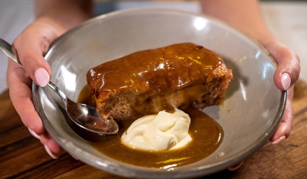 Date And Ginger Pudding With Butterscotch Sauce