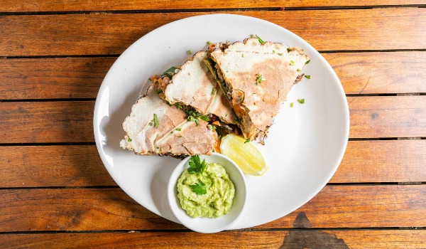 Dionysus. Quesadilla. $14.95 (VG, GF, SF, Org)