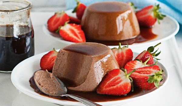 Chocolate Panna Cotta with Berries