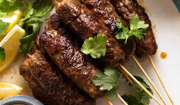 Beef Kaftas with Yoghurt Dressing