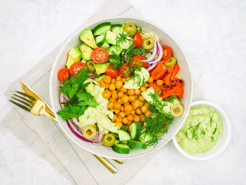 Green quinoa salad