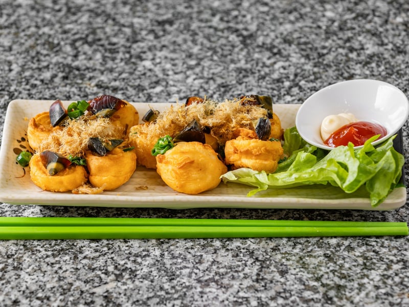 Deep Fried Tofu with Century Eggs