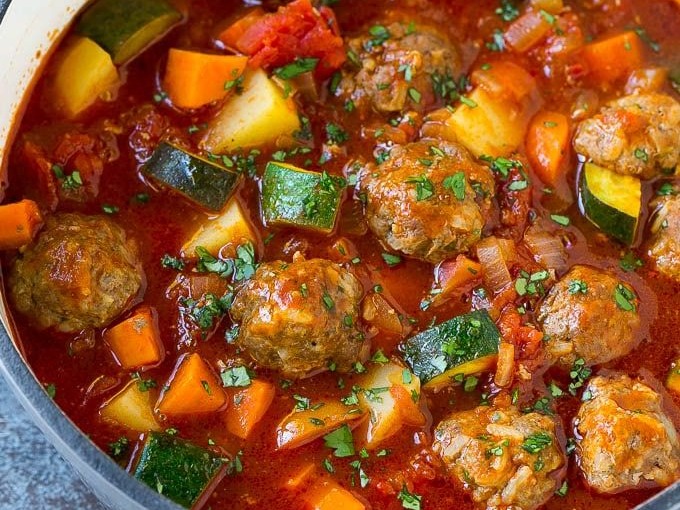 Beef Meatballs w Sweet Potato Stew