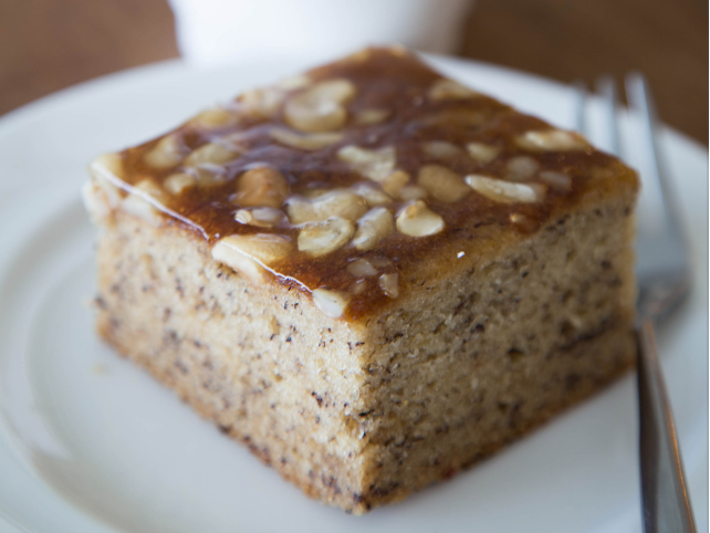 Butterscotch Banana Walnut Cake