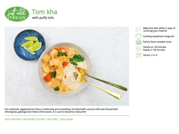 Tom kha with puffy tofu