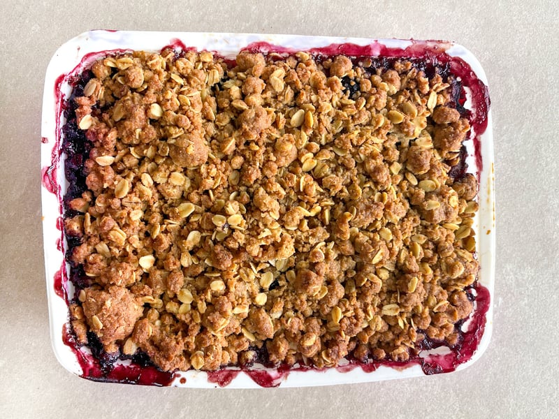 Blueberry & Apple frangipane crumble