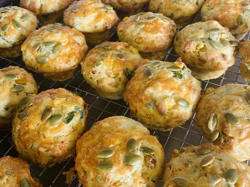 Mini Cheese, Corn & Parsley Muffins