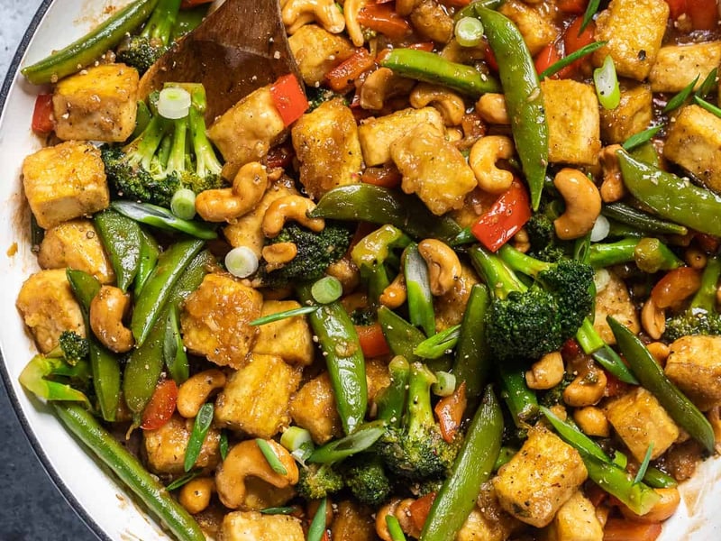 Cashew Tofu With White Rice