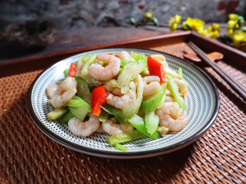 74. 西芹虾仁 Prawn with Celery