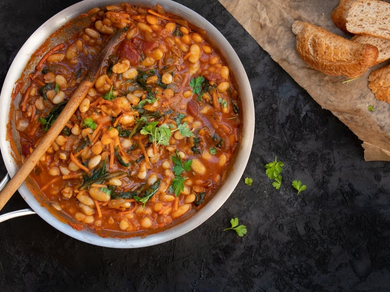 Bean & Haloumi Stew GF,V)