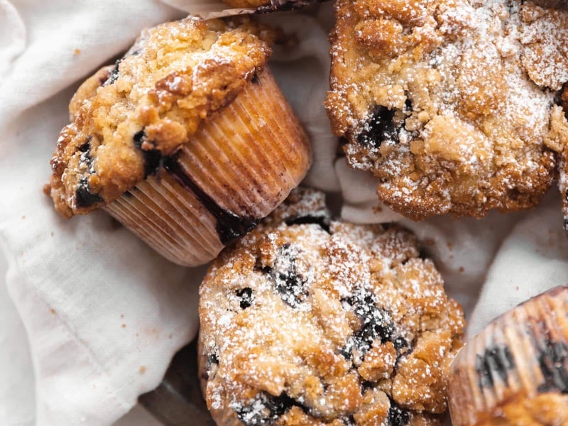 Berry macadamia crumble muffin