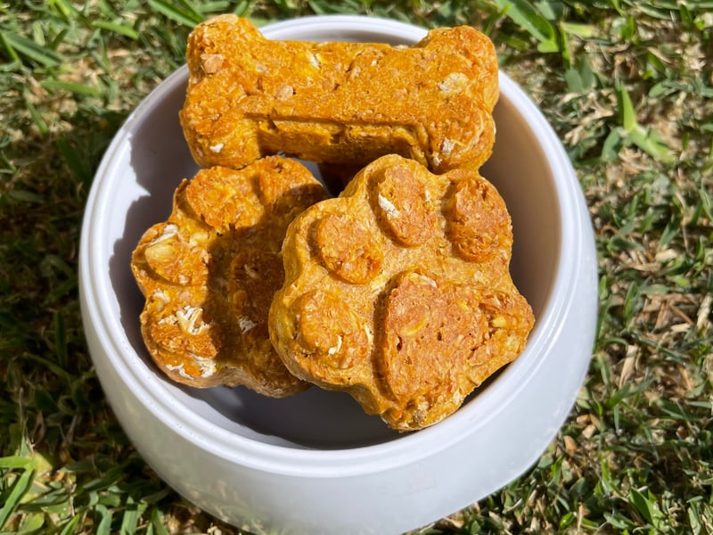 Pumpkin & Peanut Butter Sourdough Dog Treats