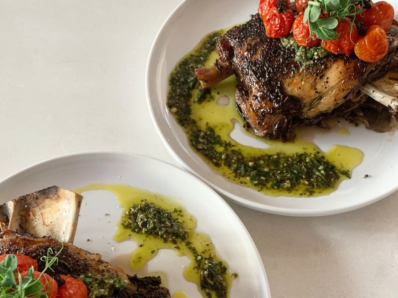 Slow Roast Lamb Shoulder w salsa verde