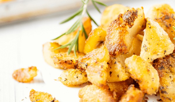 * Roast potato with garlic and rosemary