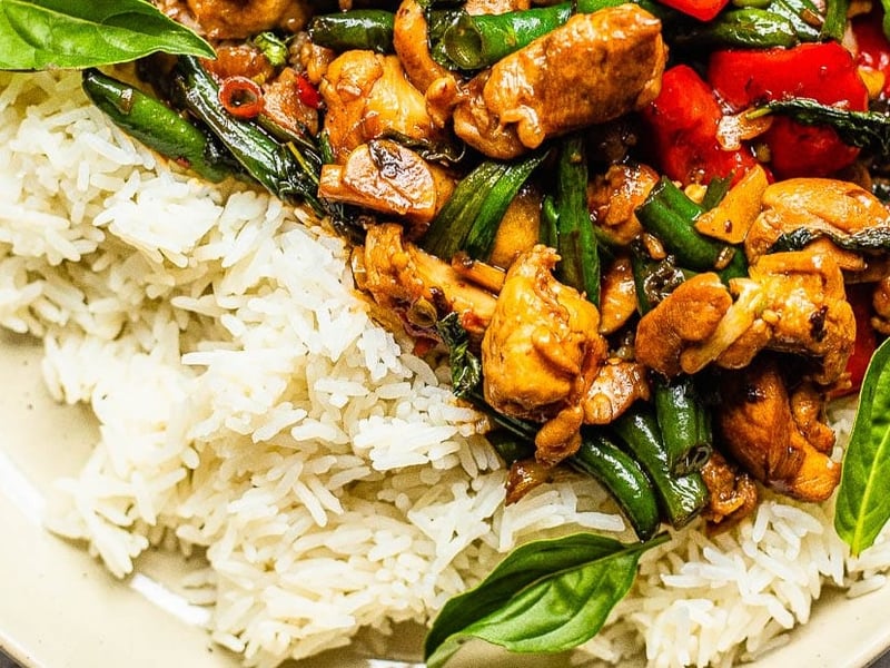 Pad Grapow Gai with Jasmine Rice