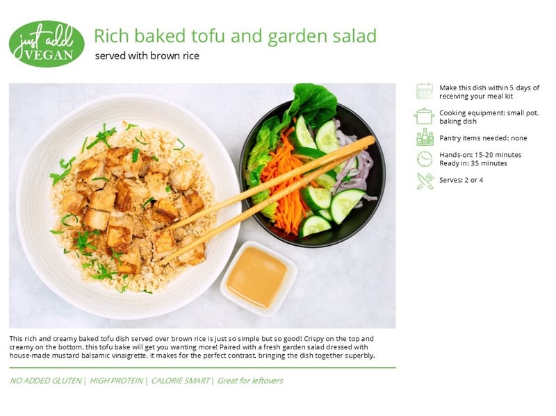 SPECIAL: Rich baked tofu and garden salad