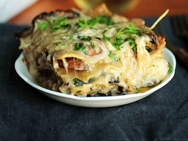 Mushroom spinach ricotta lasagne- Gluten Free