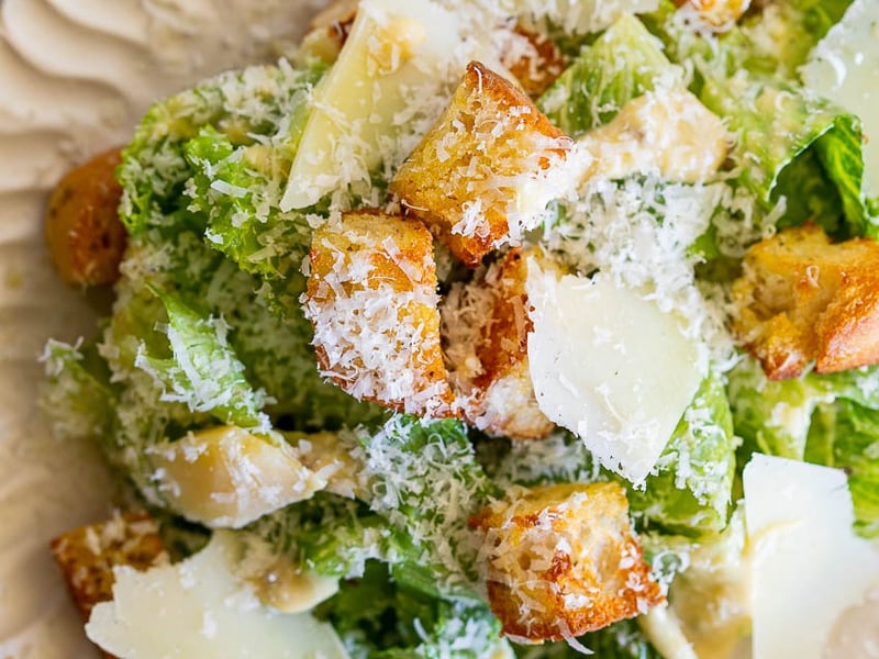 Pinchos Caesar Salad, Handmade Dressing, Sourdough Croutons