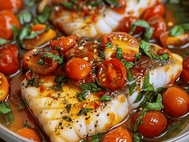 Mediterranean Barramundi with Tomato & Olives