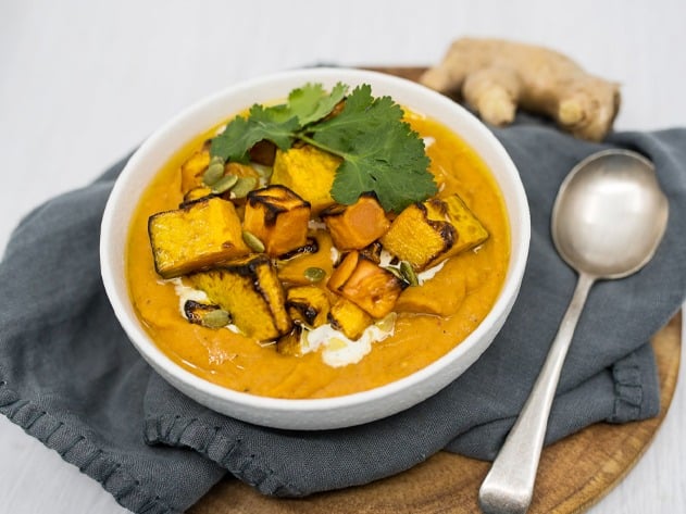 Thai Roast Pumpkin and Sweet Potato Soup