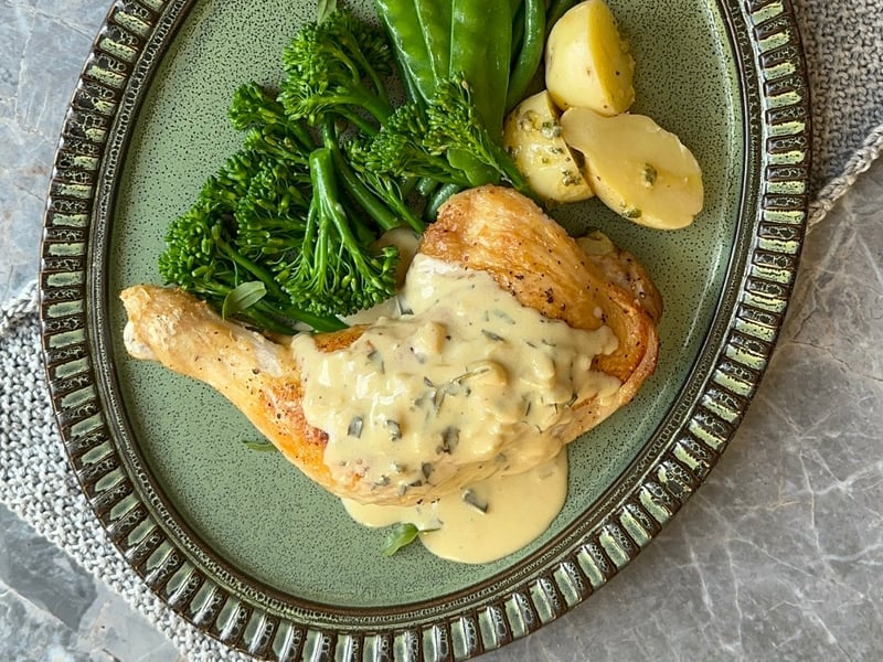 Chicken Marylands with Tarragon Cream Sauce