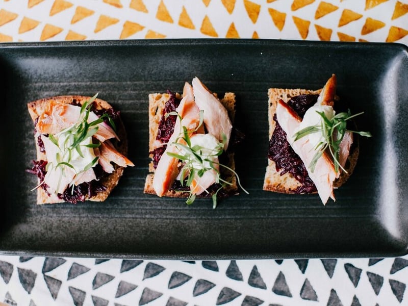 Hot Smoked Salmon, Beetroot, Sourdough, Sour Cream