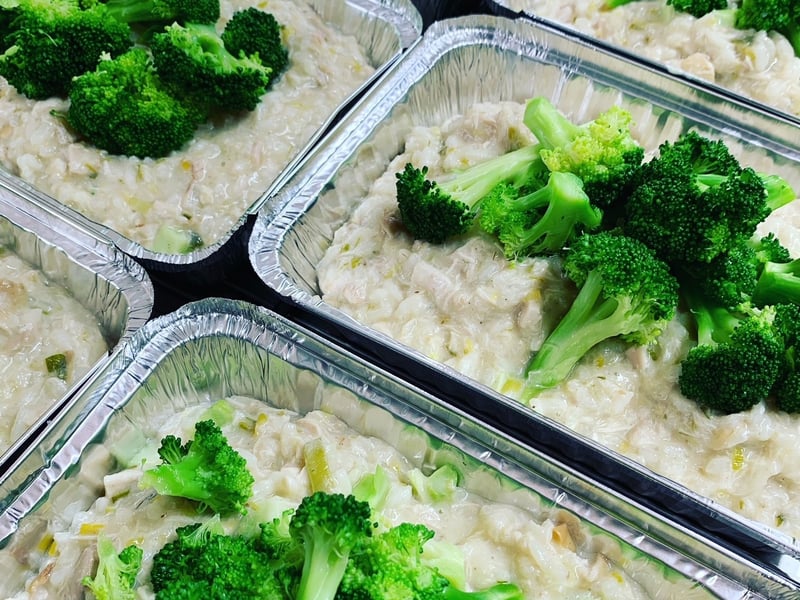 Chicken broccoli and brie risotto