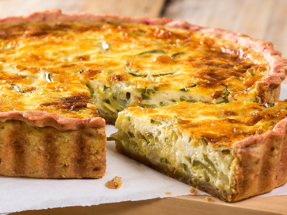 Leek and feta Quiche