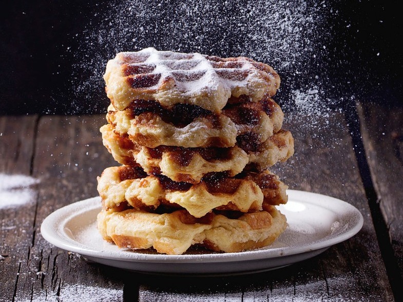 Brown Butter Caramel Waffles with Butterscotch