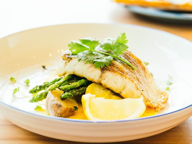 Barramundi in a Lemon Cream Sauce with Green Beans