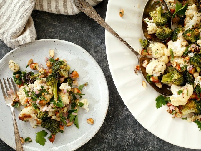 Brassicas, Whipped Beans & Smoked Almonds