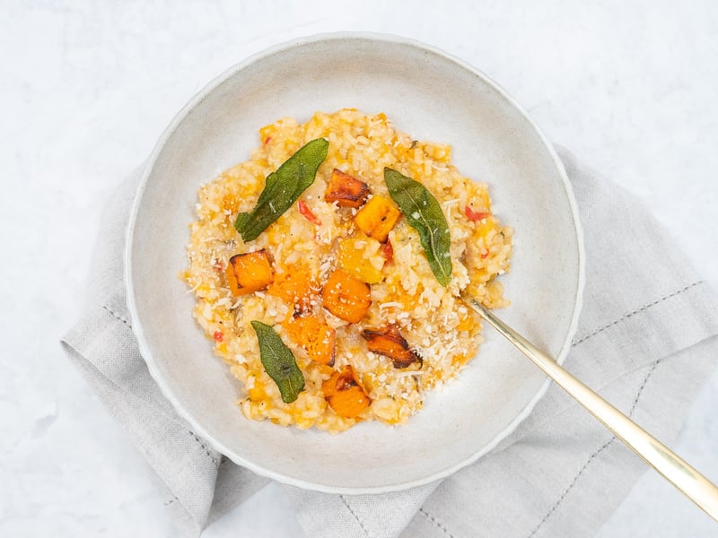 Roasted pumpkin and sage risotto