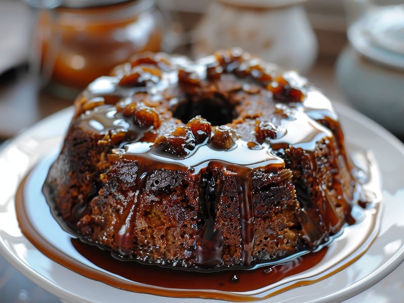 Butterscotch Pudding with Toffee Sauce