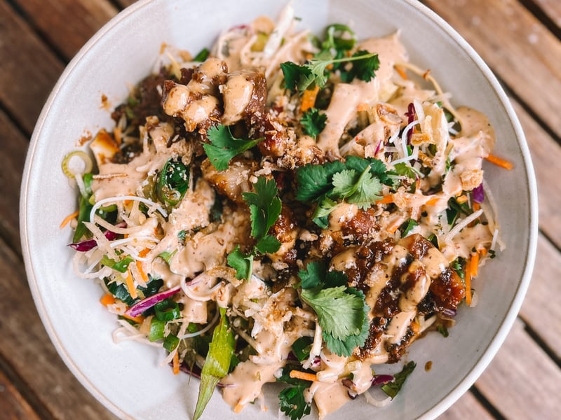 Vietnamese Noodle Salad with Tofu and Nuoc Chum (VEGETARIAN) (Single Bowl)