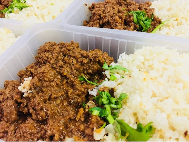 Grass Fed Beef Mince Curry with Cauliflower Rice KETO