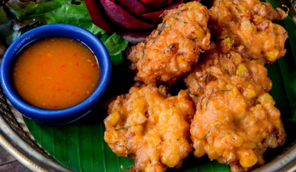 Thai red curry corn fritters