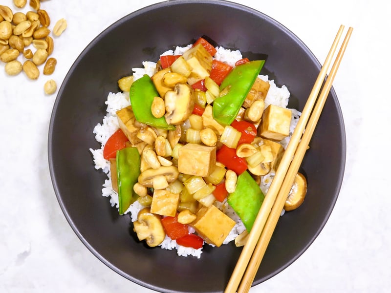 Kung pao tofu and vegetables