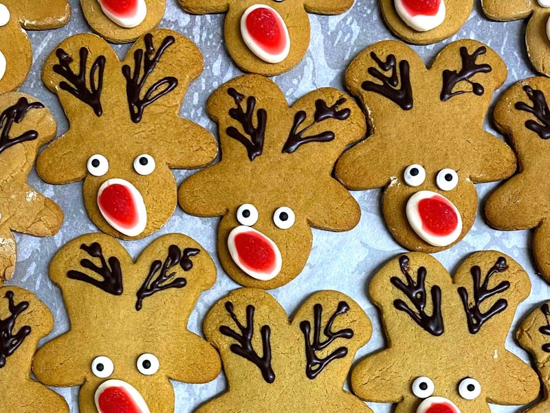 Chocolate ginger reindeer cookies