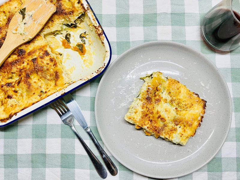 Pumpkin, Ricotta & Spinach Lasagne