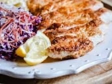 Halloumi, Herb & Lemon Crumbed Chicken Schnitzel