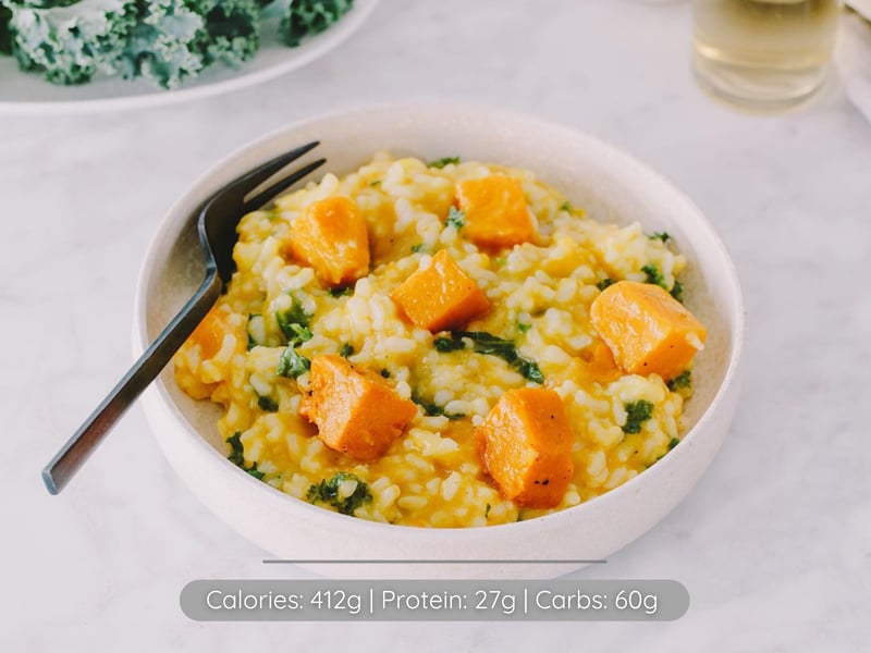 Pumpkin, Kale and Goats Cheese Risotto Frozen