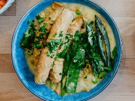 Curried Sausages with Mash