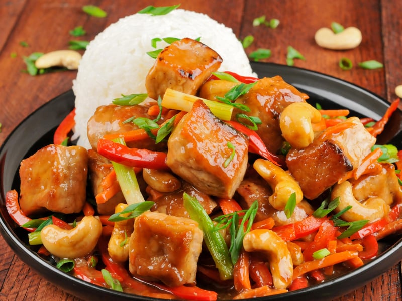 Cashew Pork With White Rice