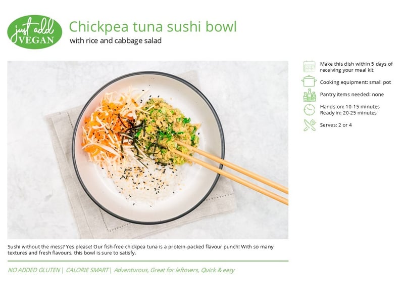 Chickpea tuna sushi bowl