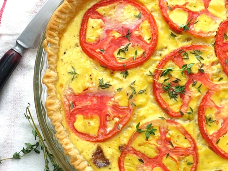 Tomato and Caramelised Onion Family Quiche