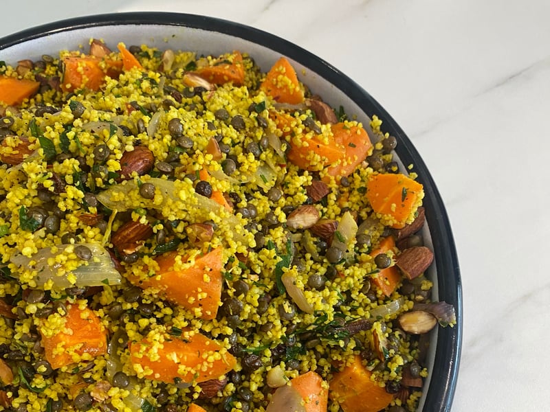 Cous Cous, carrot & Lentil Salad Catering